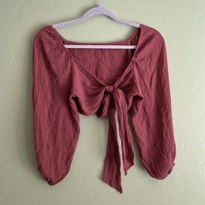 Tie front crop top